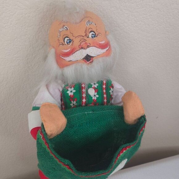 Vintage 80s Annalee Santa Claus Gift Bag Figure 20" Christmas - Picture 4 of 7